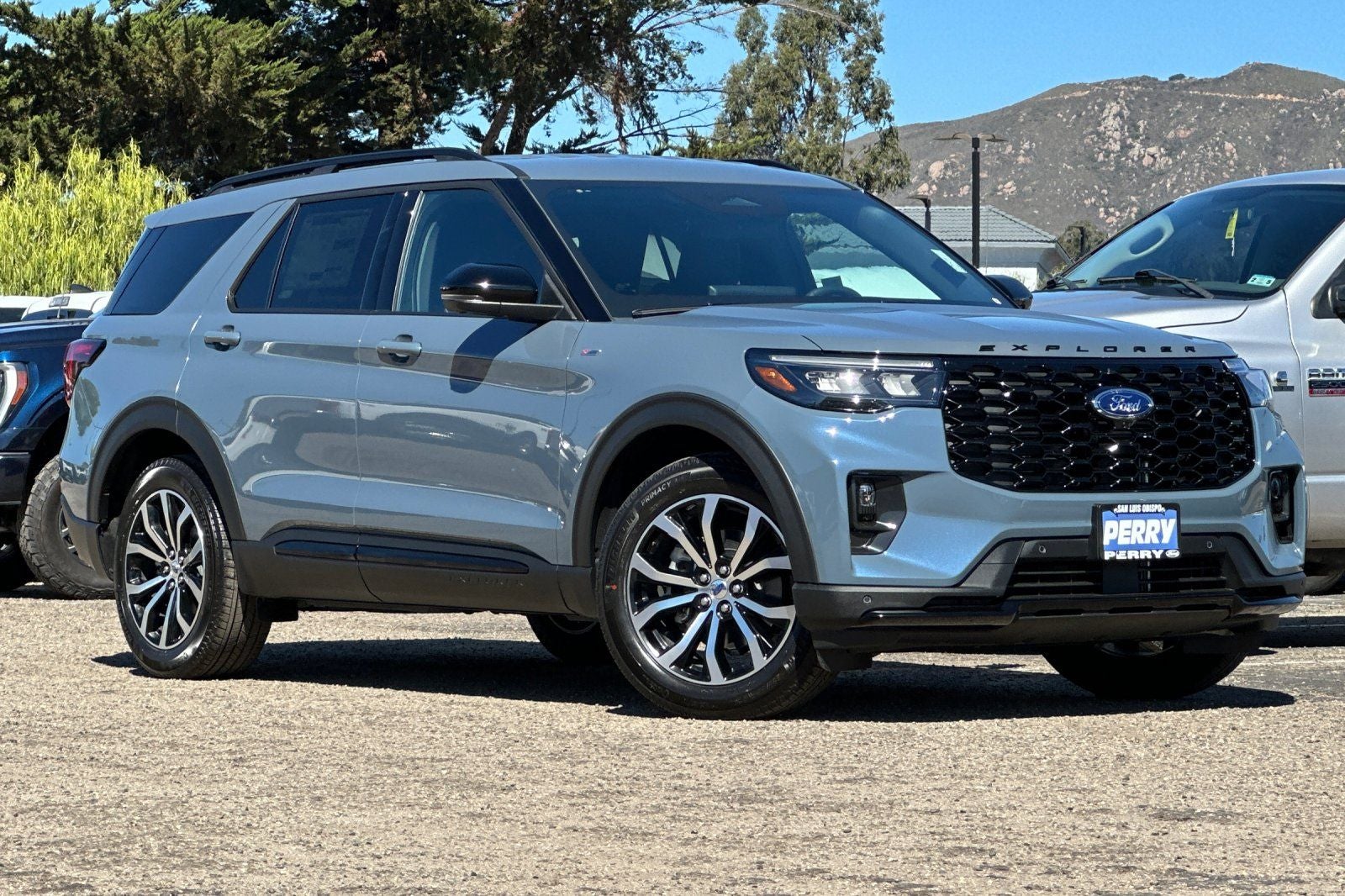 2025 Ford Explorer ST-Line in Vapor Blue Metallic — front three-quarter view