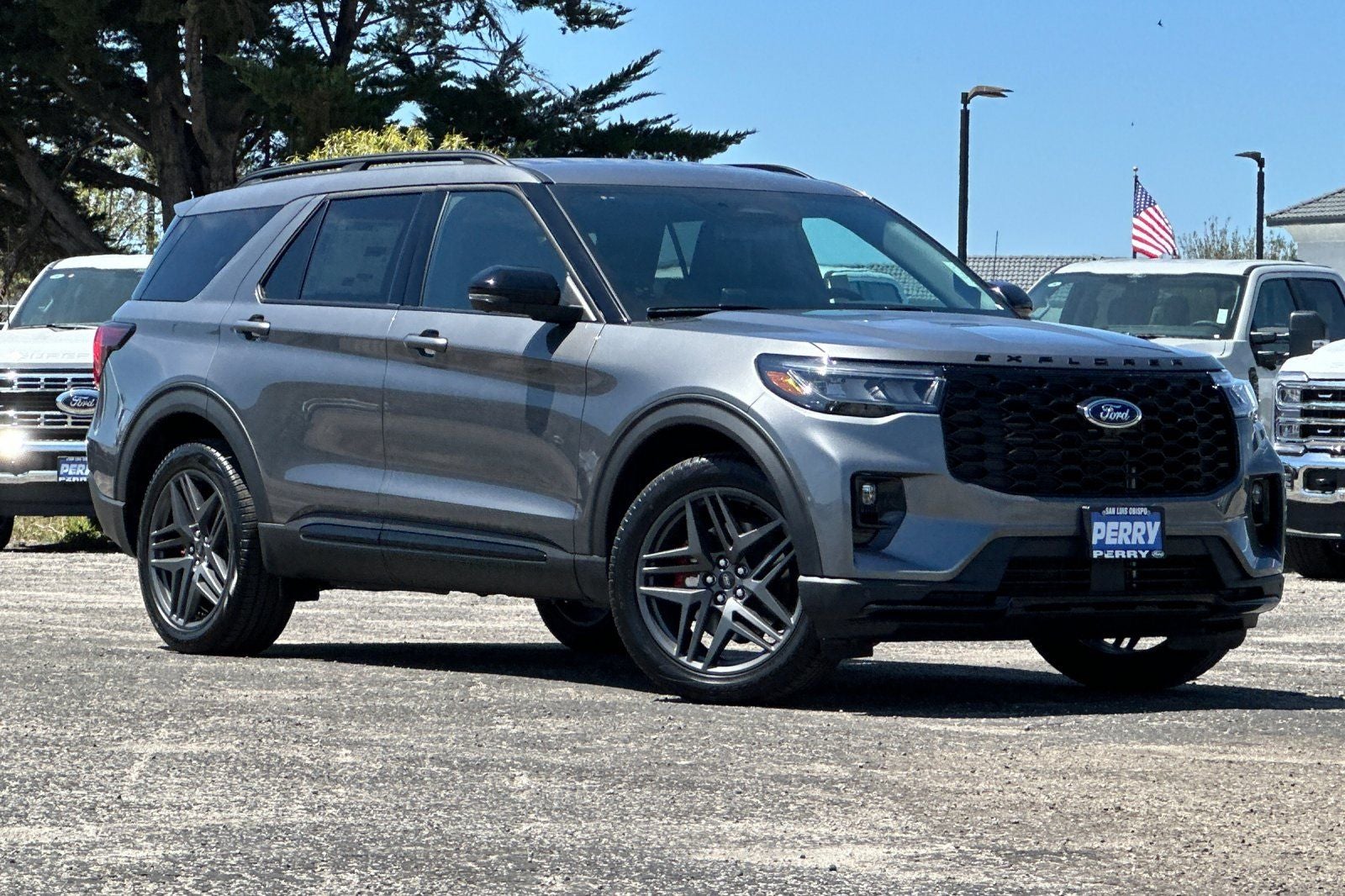 2026 Ford Explorer ST-Line in Carbonized Gray Metallic — front three-quarter view