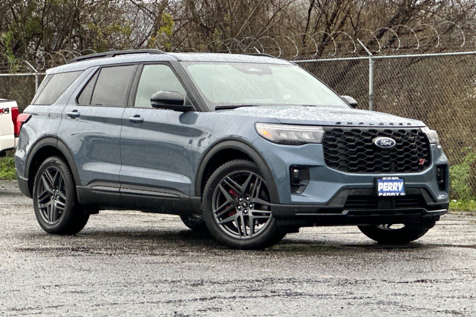 2026 Ford Explorer ST in Vapor Blue Metallic — front three-quarter view