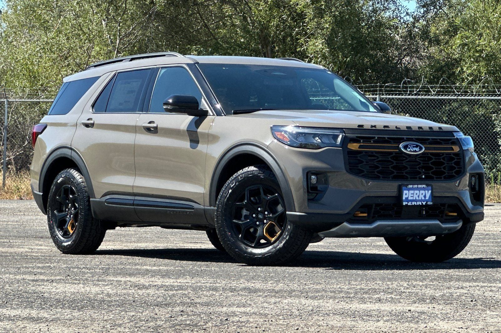 2026 Ford Explorer Tremor in Marsh Gray — front three-quarter view